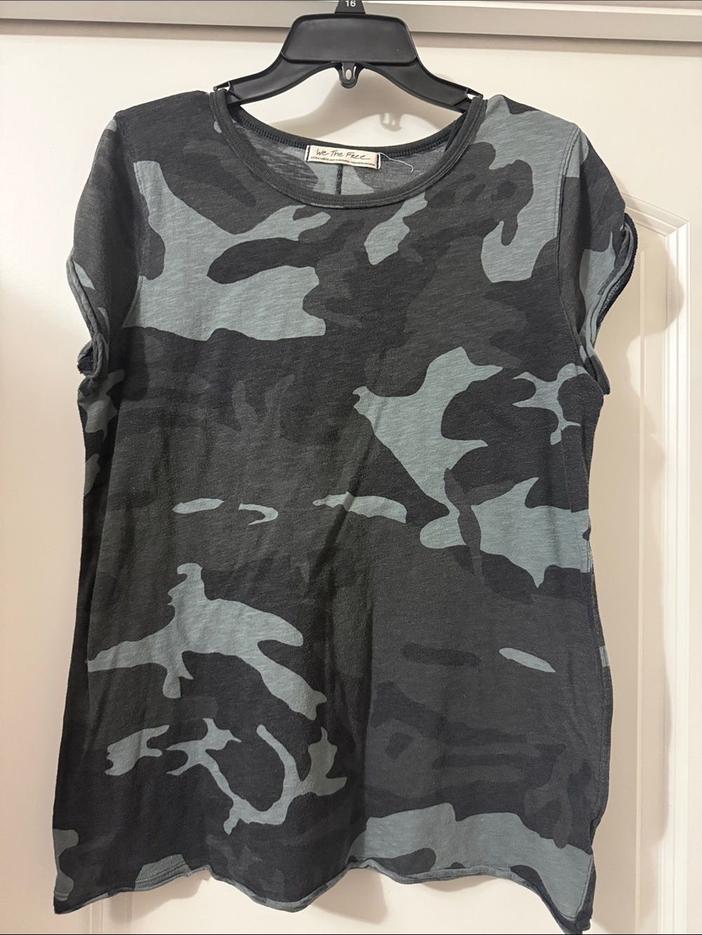 We The Free Short Sleeve Camo Tee in Gray and Black